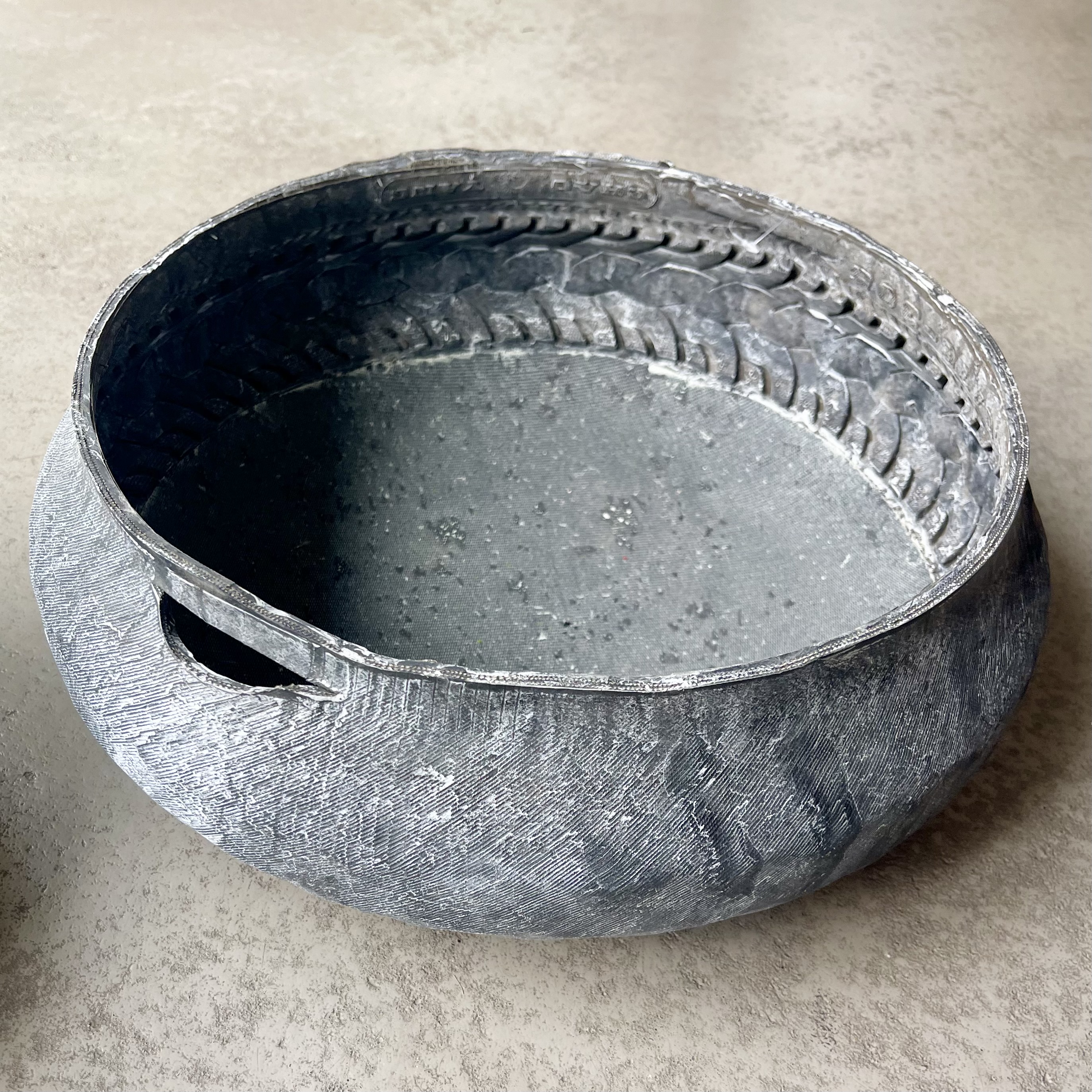 Kst.Schale"Silo"m.H.D37H17,5cm,anthrazit