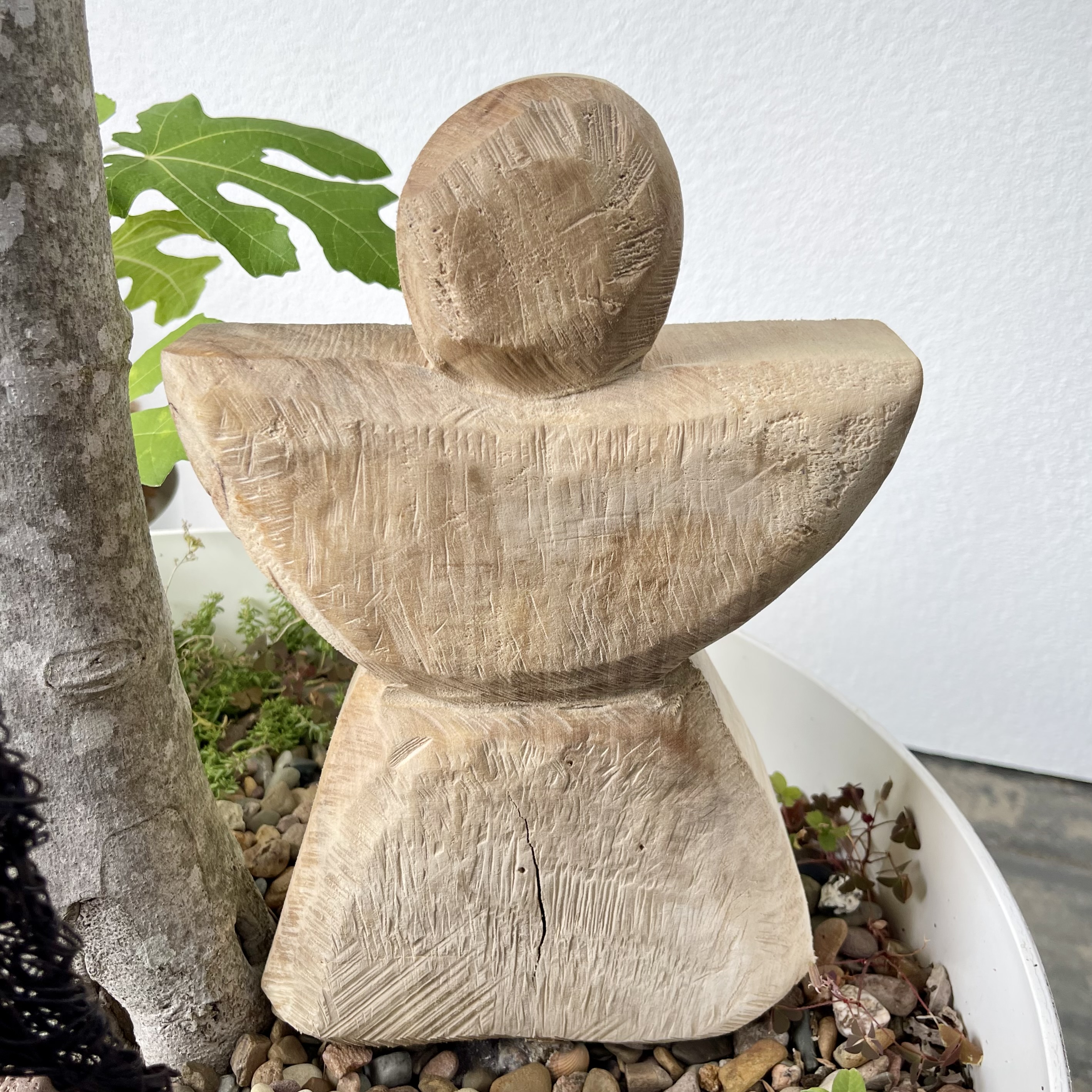 Holz-Engel Pappel, sägerau-natur, H30cm