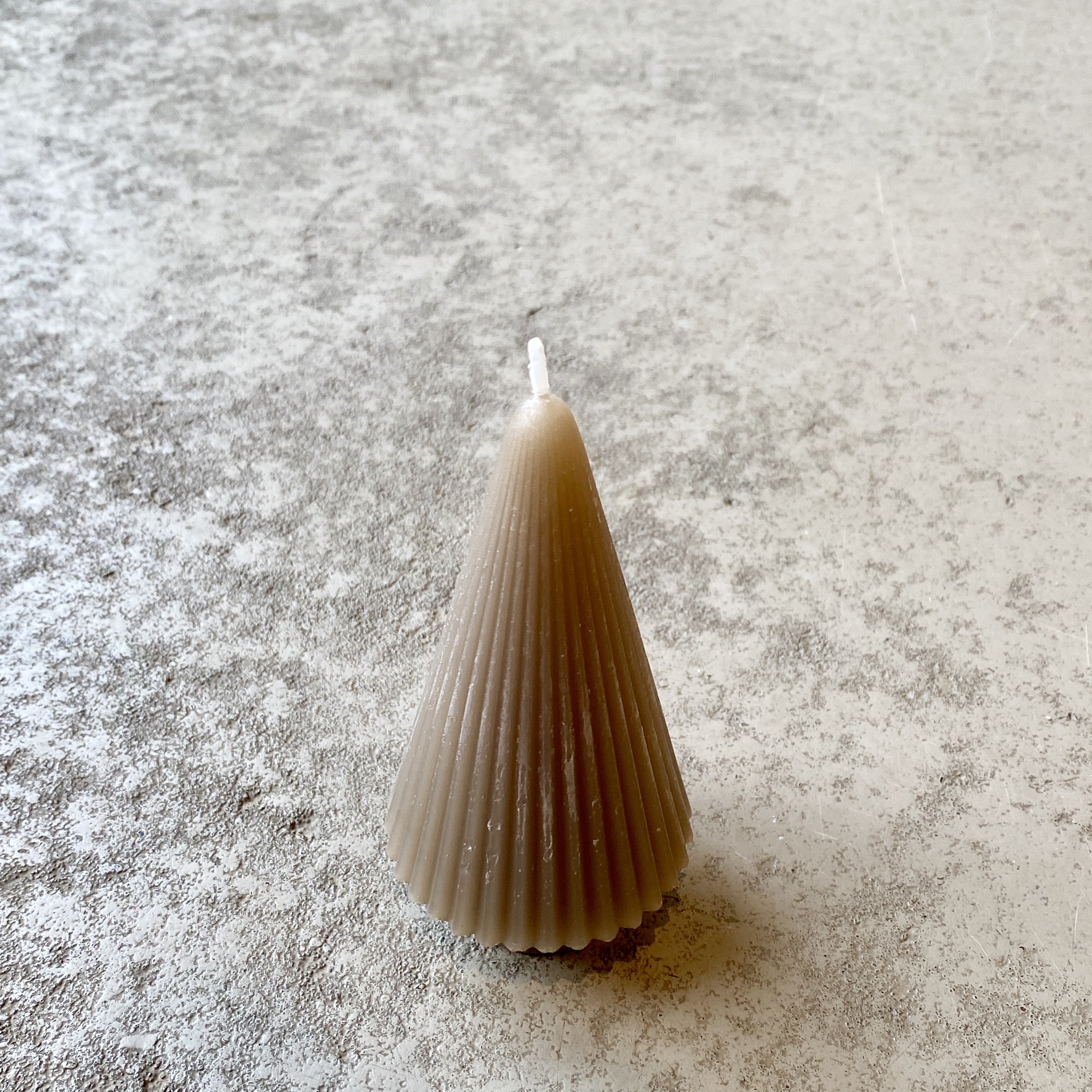 Deko-Kerze Tree Stripe H12cm, taupe