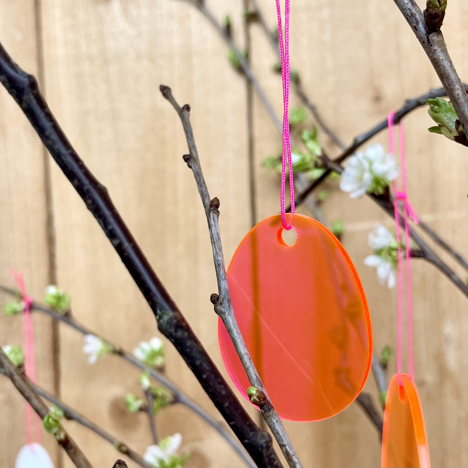 Hänger Osterei 6cm, neon pink