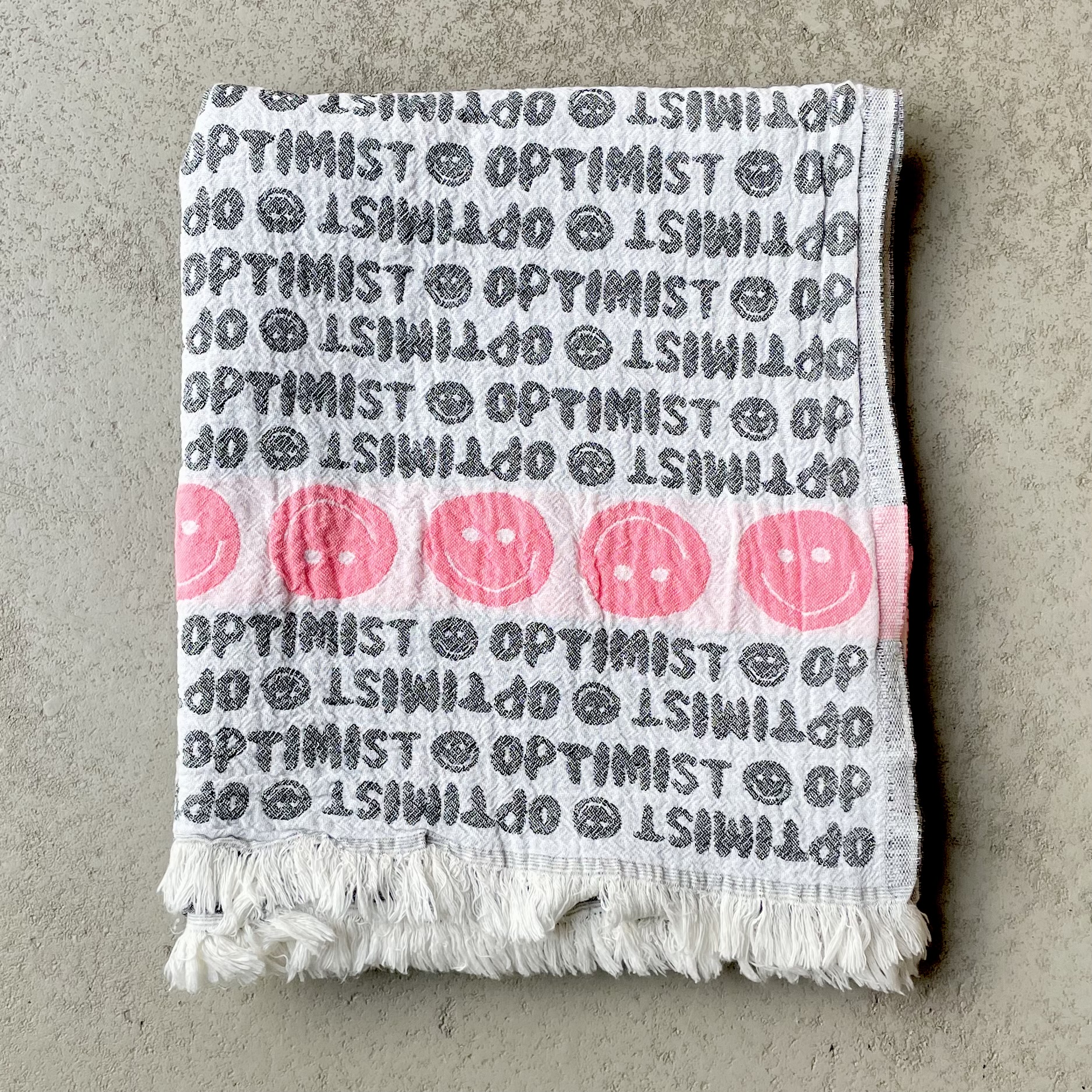 Strandtuch "LETTERS" 95x180cm, pink/weiß/grau
