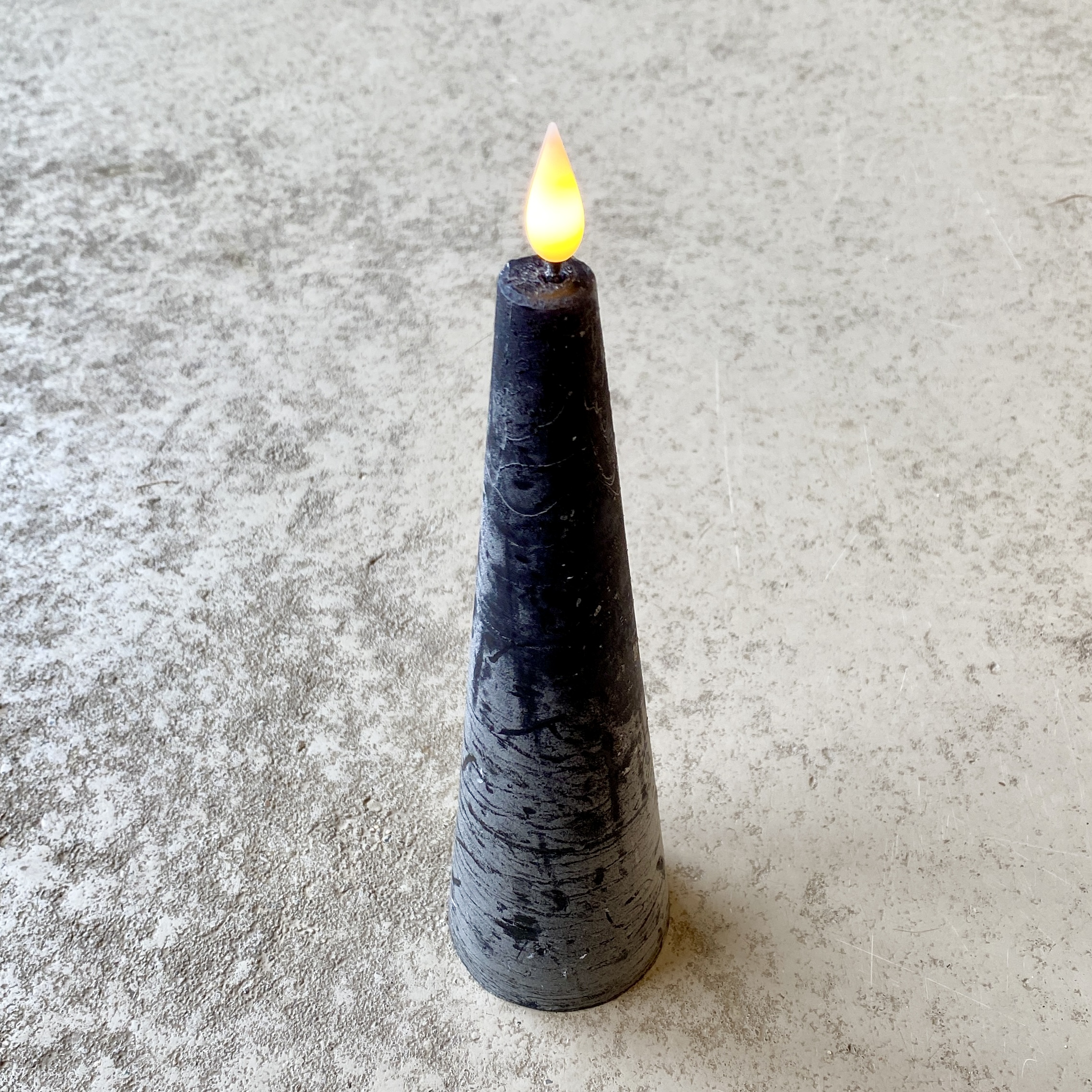 LED-Kerze Cone L H26cm, schwarz