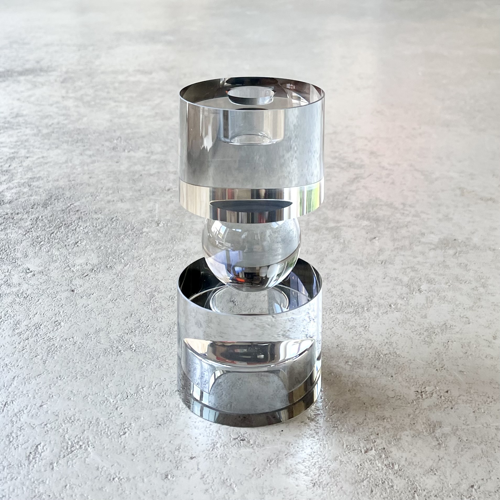 Kristallglas Kerzenhalter "Sari" H15cm, grau