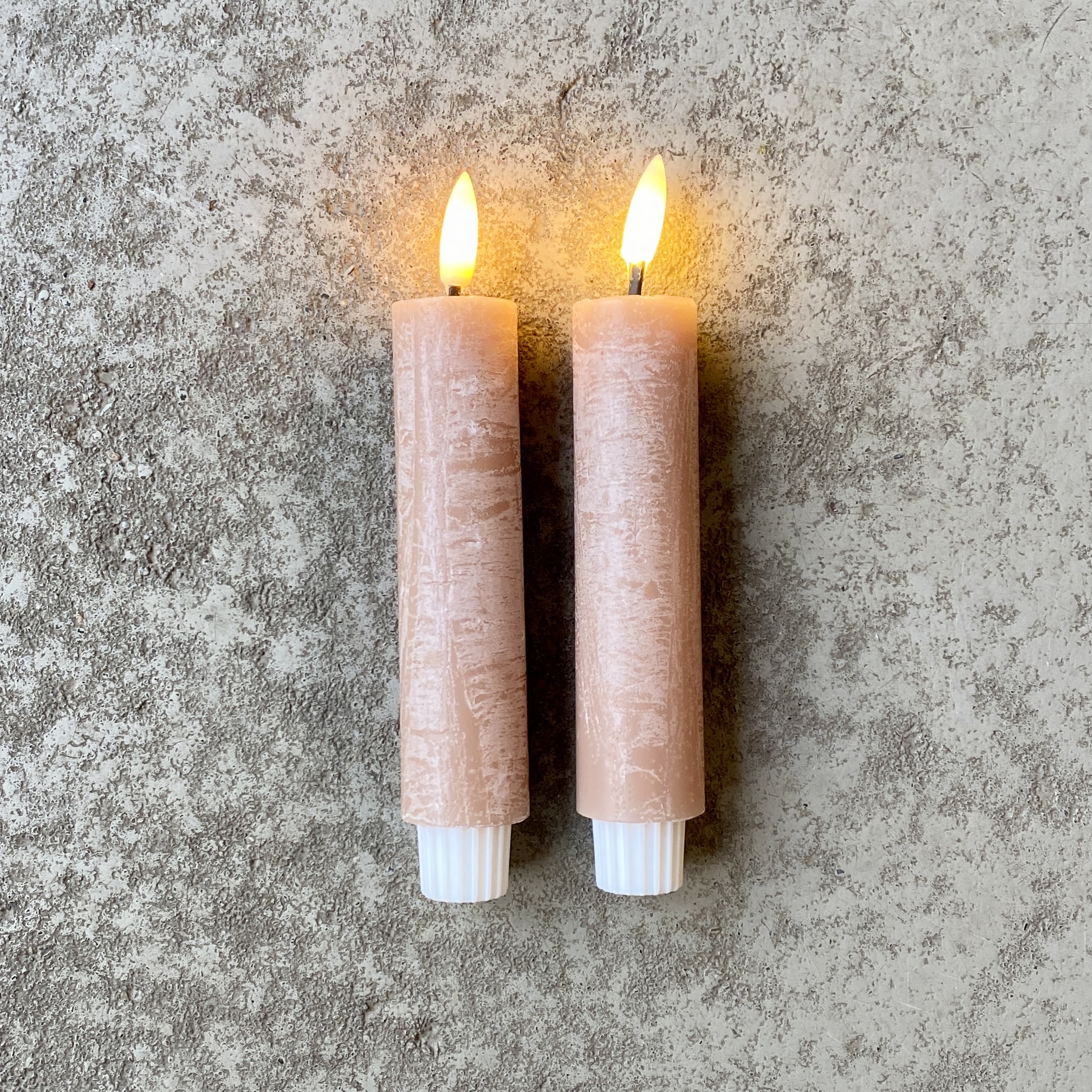 LED-Stabkerze 2er Set H13cm, kaffee