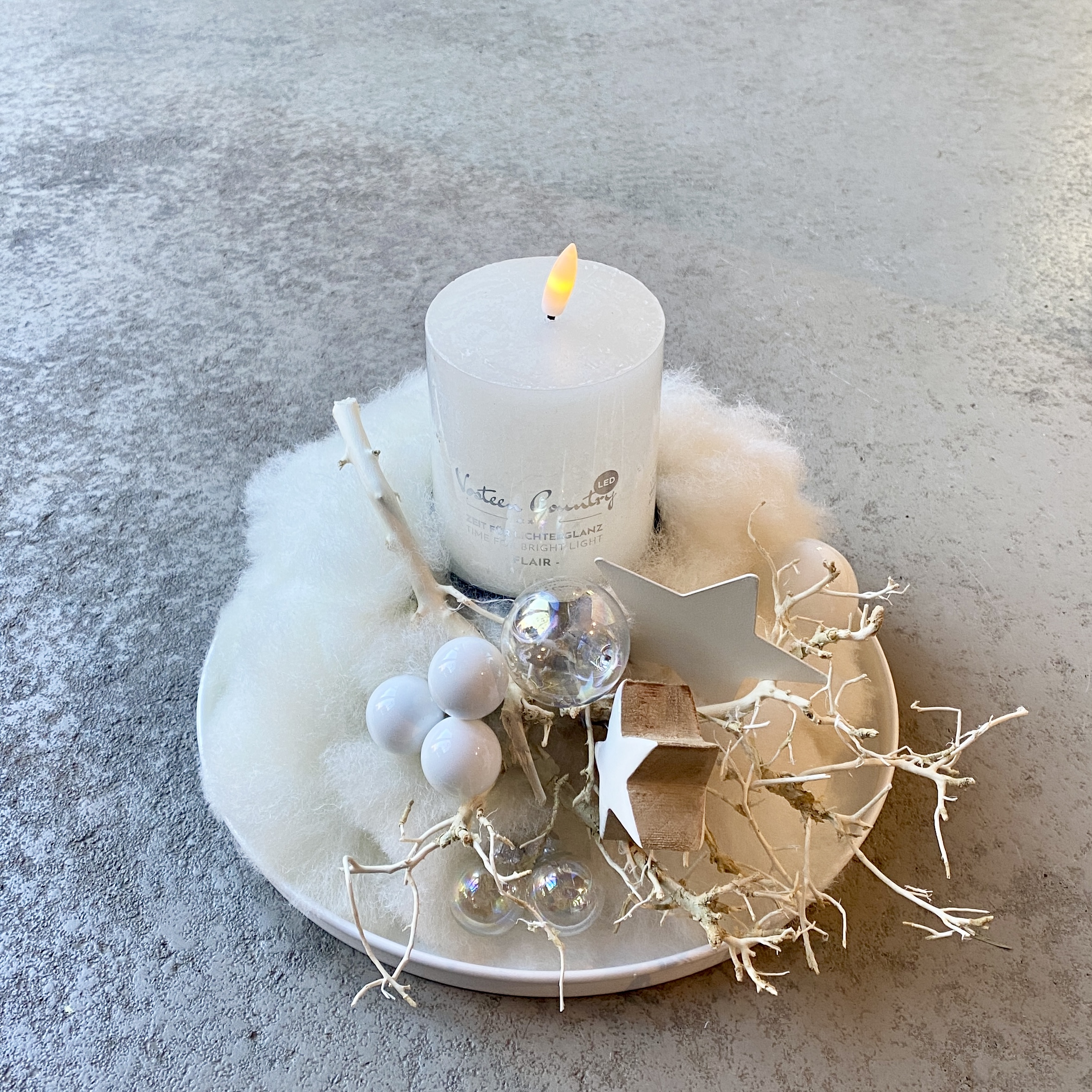 Kleine Winterwolke D20cm, weiß