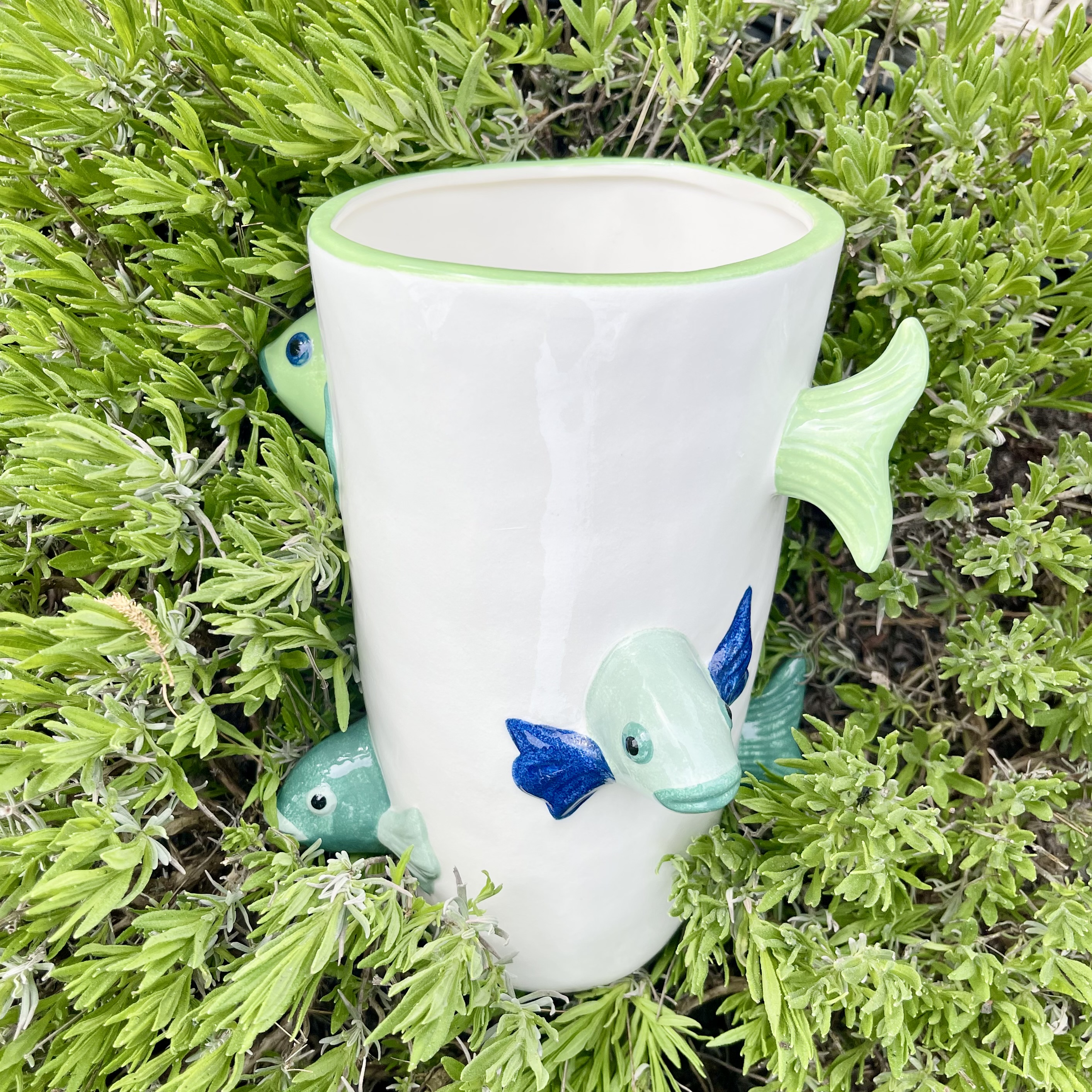 Ker.Vase"Fish",L23H25cm,creme